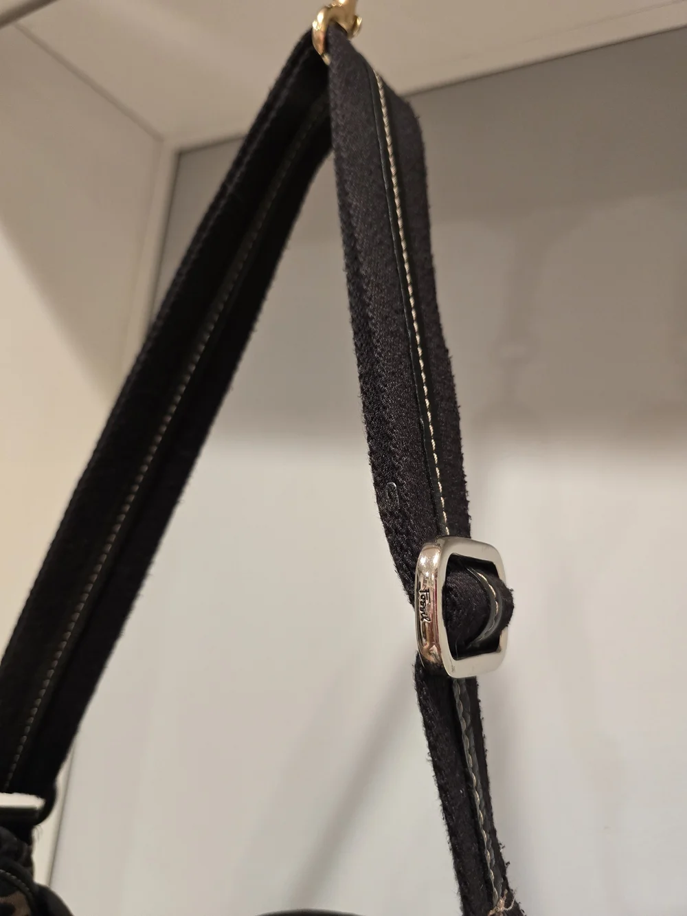 Fossil Brown and Black Geometric Print Crossbody Bag